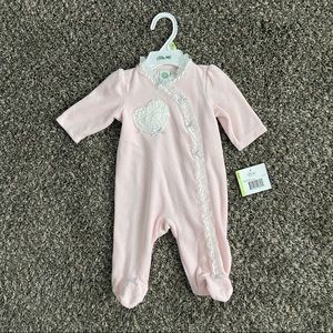Baby Girl Velvet and Lace Footie